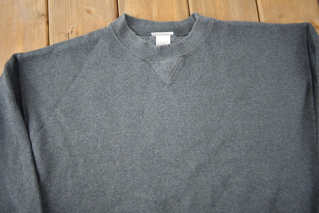 Vintage 1990s Pro Spirit Gray Blank Crewneck Sweatshirt Made In USA