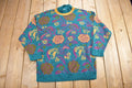 Vintage 1990's Floral Theme Knit Mockneck Sweater