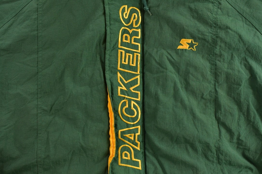 Vintage 1990s Green Bay Packers Pro Line Zip Up Puffer Jacket