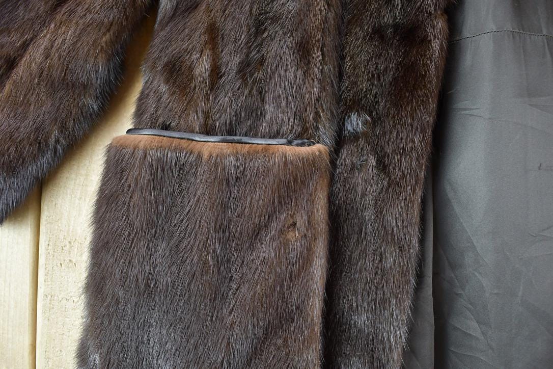 Vintage 1970s Brown Mink Fur Coat Made In USA