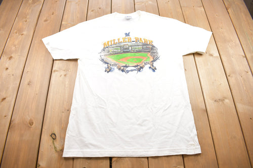 Vintage 2001 Milwaukee Brewers Miller Park Graphic T Shirt / Vintage T Shirt / Streetwear / Rare Vintage / MLB Vintage