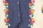 Vintage 1990s Christopher & Banks Hand Embroidered Floral Knit Cardigan Sweater Womens L