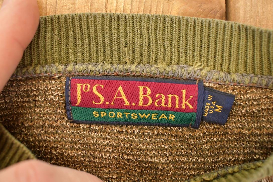 Vintage 1990s S A Bank Knit Crewneck Sweater Men's L