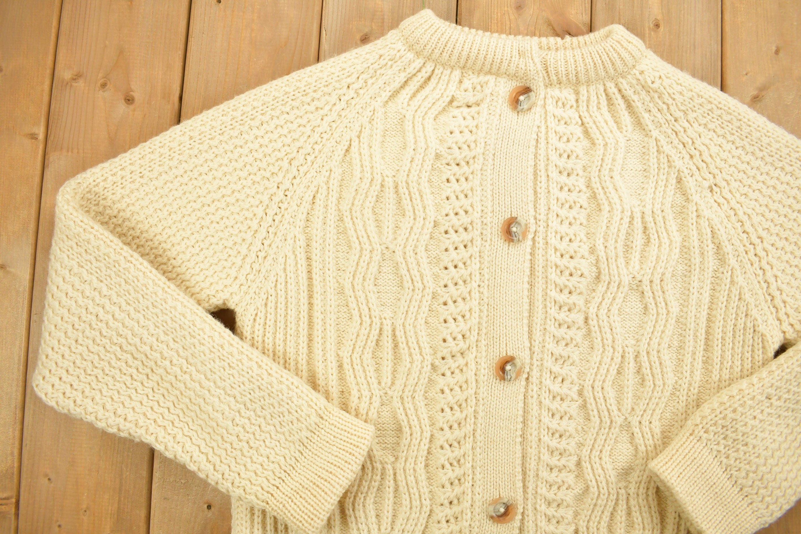 Vintage 1990s Lady Lorna Wool Knitted Cardigan Sweater