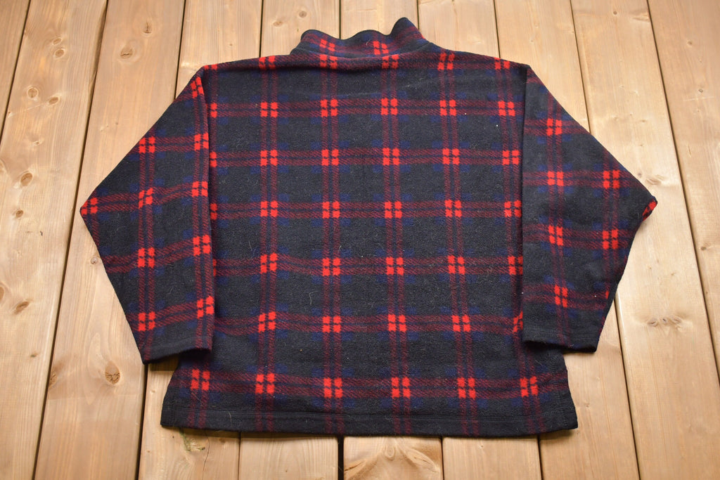 Vintage 1990s North Crest Fleece Plaid Sweater