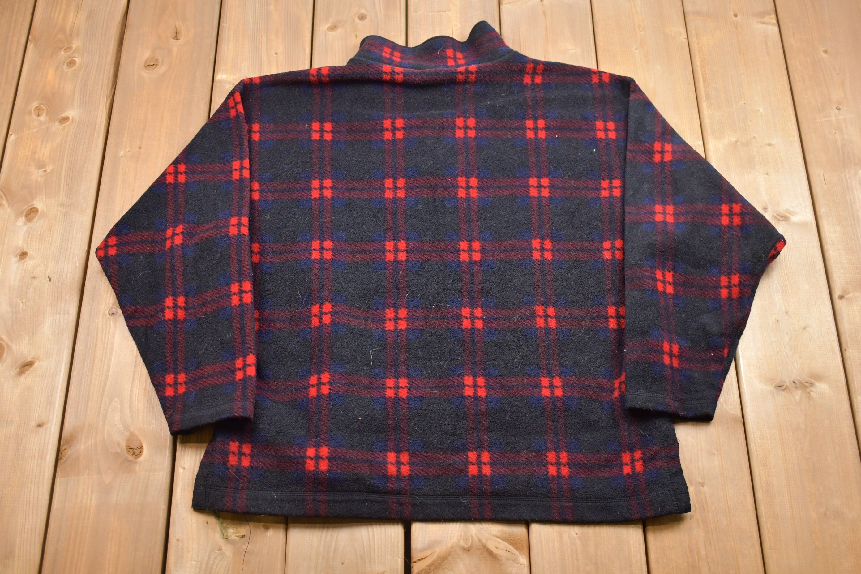Vintage 1990s North Crest Fleece Plaid Sweater