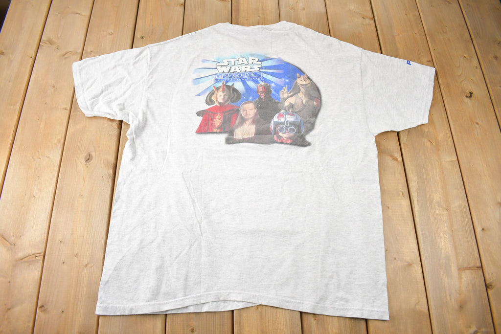 Vintage 1999 Star Wars Episode 1 The Phantom Menace Promo T-Shirt Size XL Whole Cast