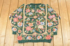 Vintage 1990s Crystal-Kobe Knit Floral Sweater Women's Large