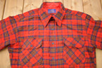Vintage Country Traditionals By Pendleton Red Leslie Tartan Plaid Button Up Shirt