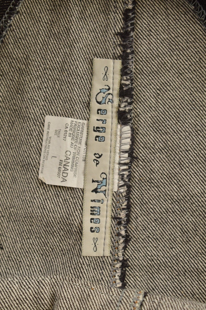 Vintage 1990s Serge De Nimes Black Denim Jean Overalls Size 38 x 29