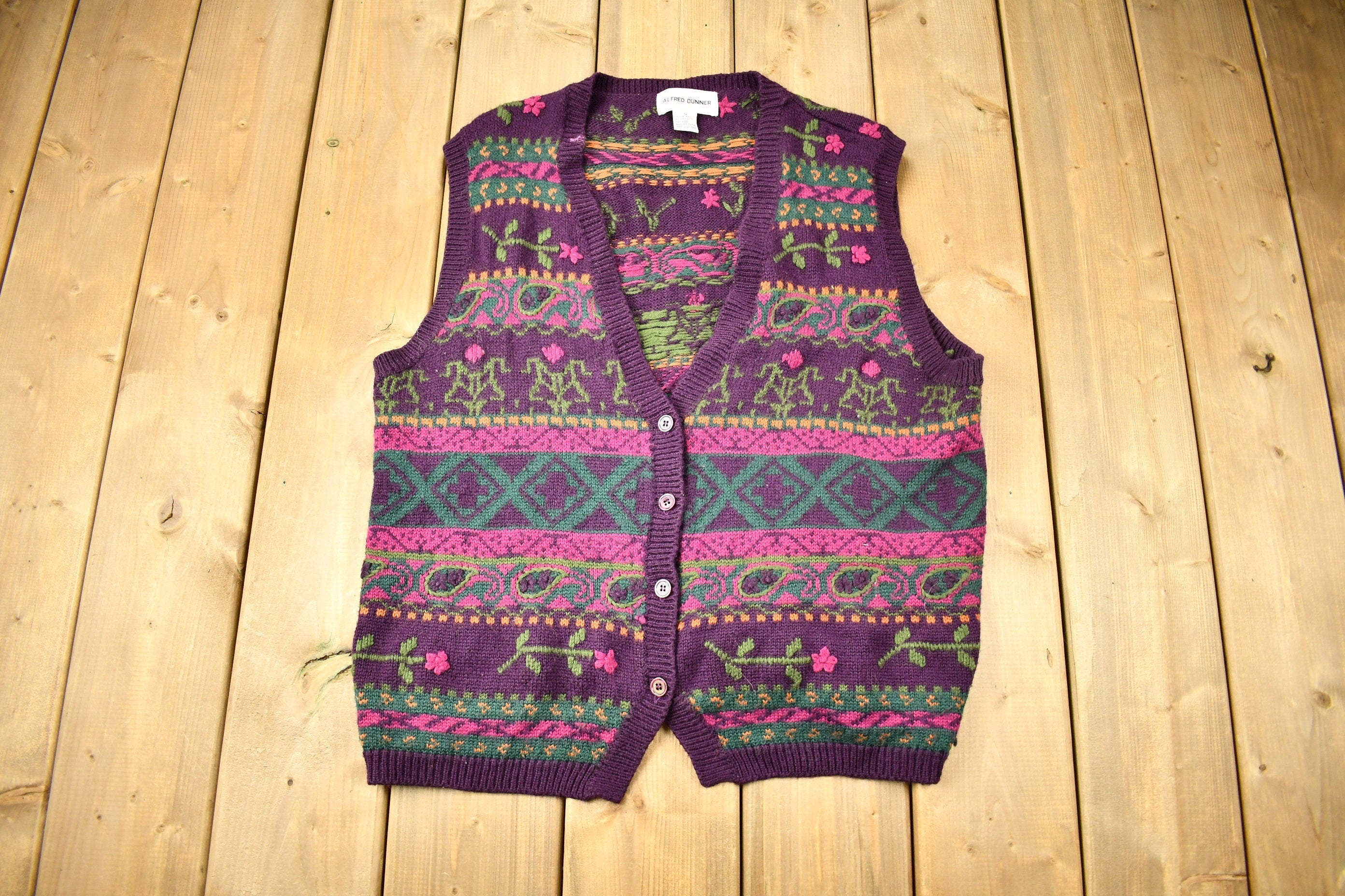 Vintage 1990s Alfred Dunner Knitted Sweater Vest