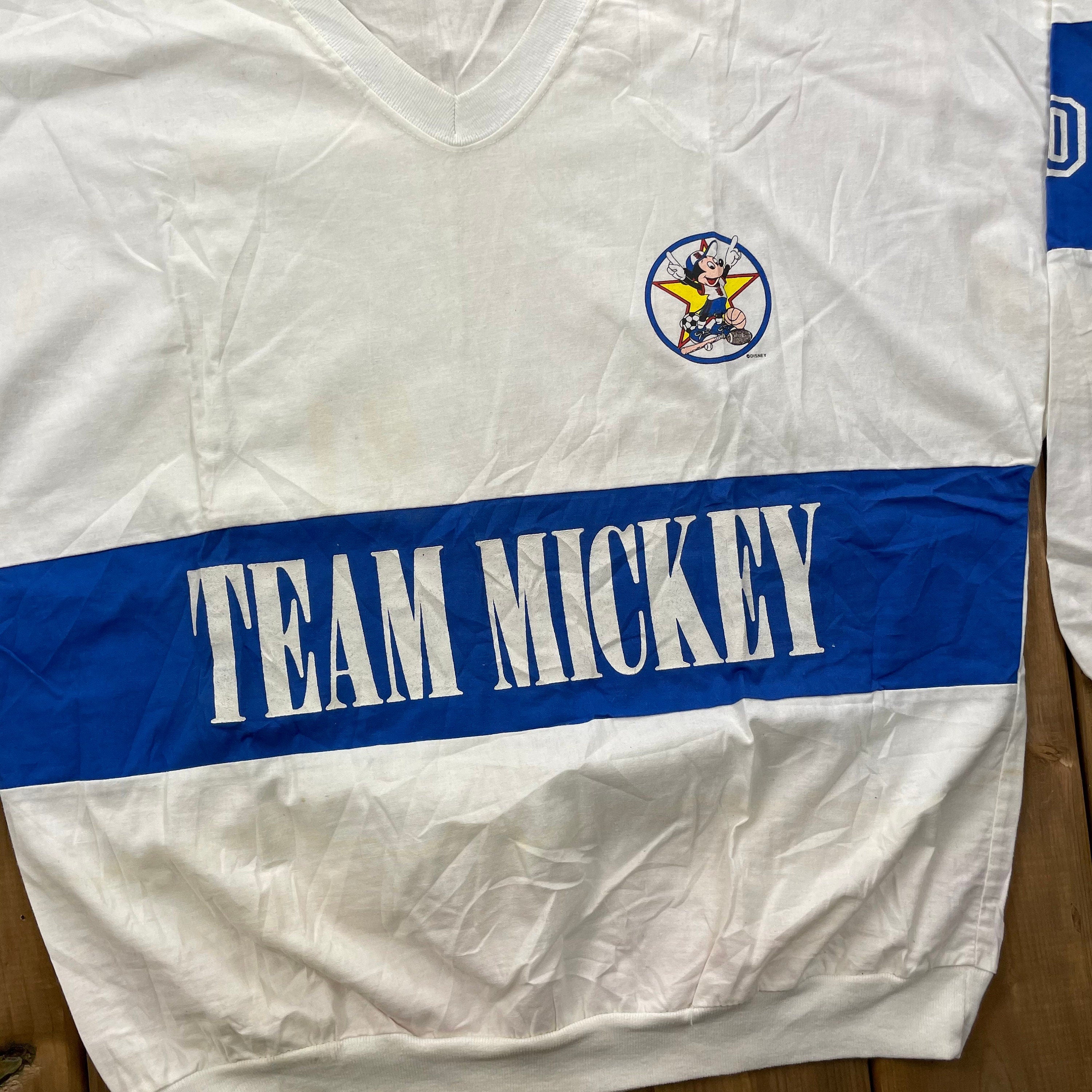 Vintage 80's Team Mickey Mickey Mouse Lngsleeve Cartoon T-Shirt