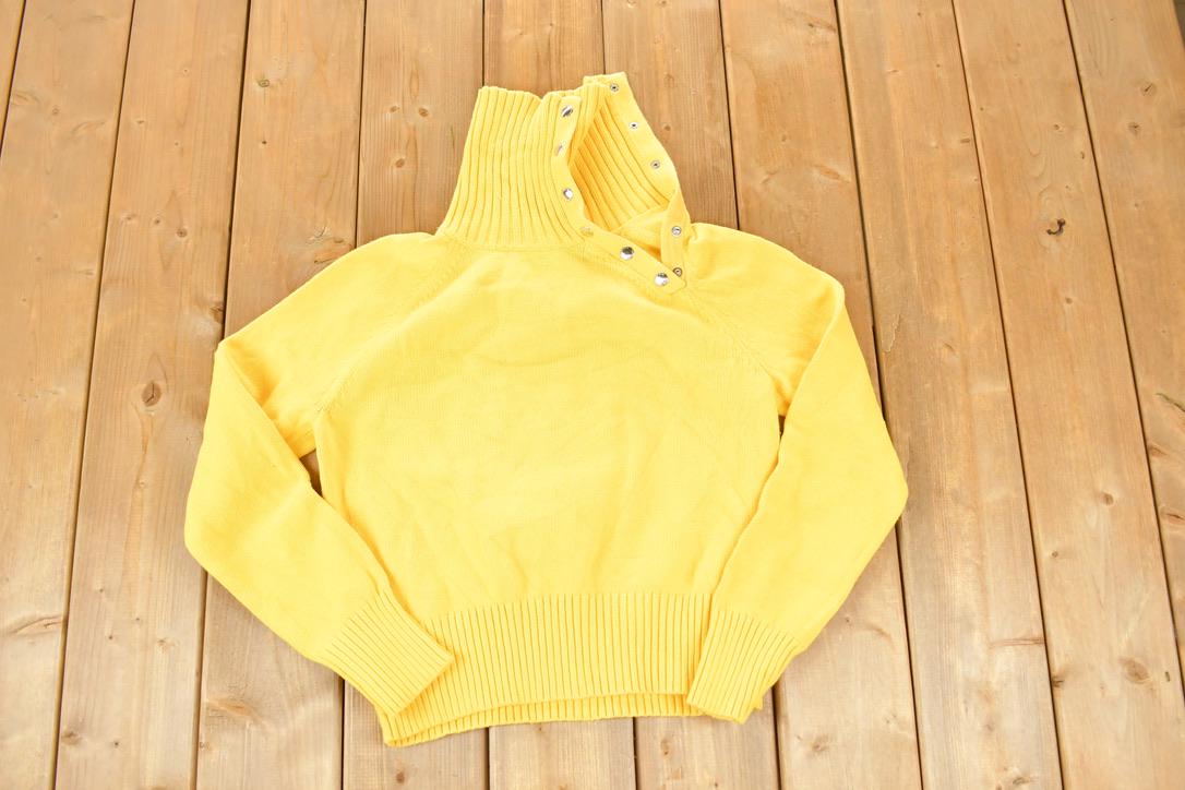 Vintage 1990s American Living Buttoned Shawl Collar Knit Sweater Women's L