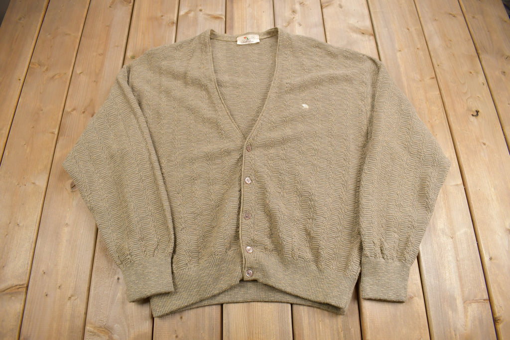 Vintage 1980s Arnold Palmer Robert Bruce Knit Cardigan Sweater