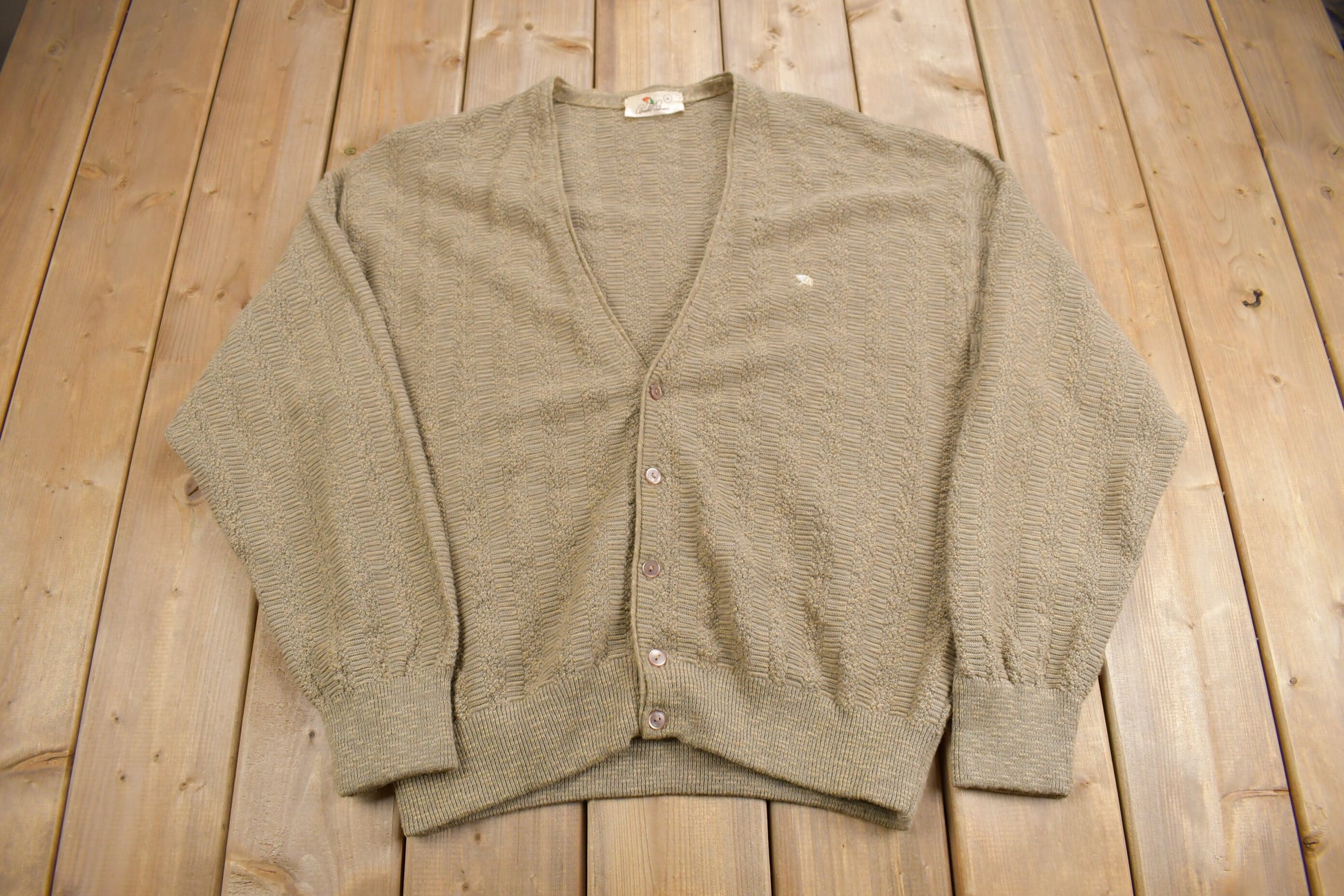 Vintage 1980s Arnold Palmer Robert Bruce Knit Cardigan Sweater