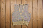 Vintage 1980s Knitted Cardigan Sweater Vest