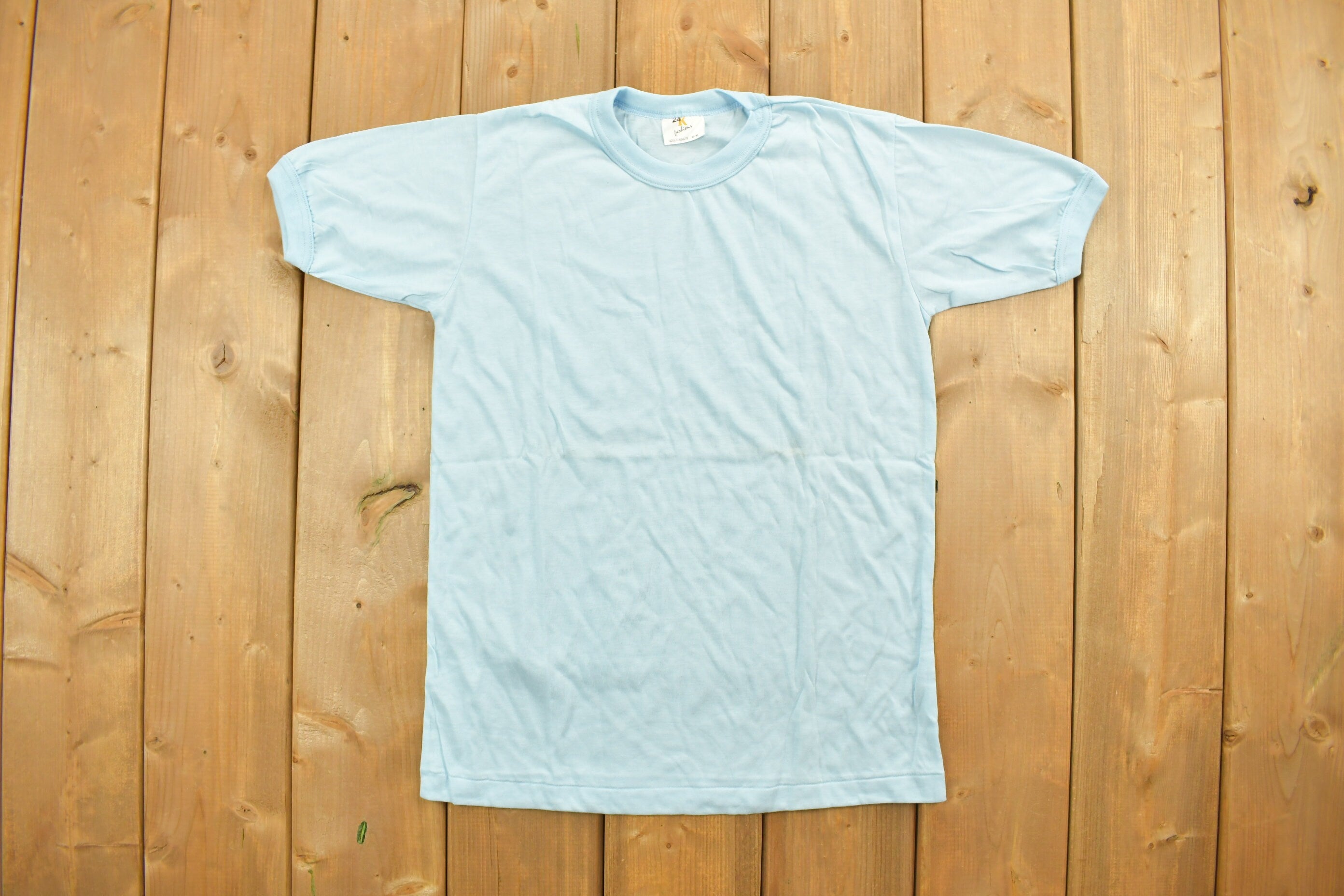 Vintage 1980s Blue Blank T Shirt