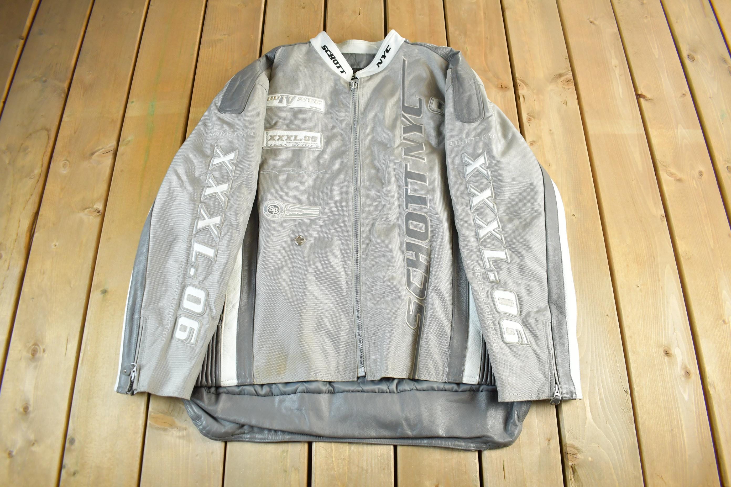 Vintage Y2K Schott Motorcycle Leather Jacket Men's 2XL