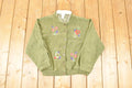 Vintage 1990s Collections Floral Double Collar Button Up Crewneck Sweatshirt Women's M