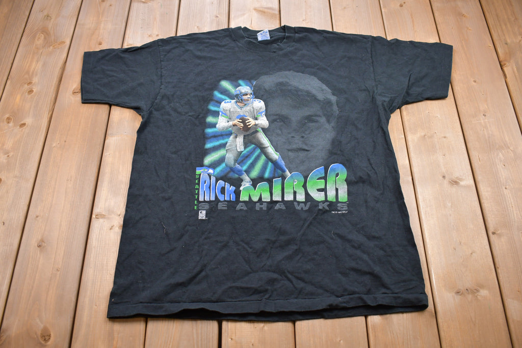Vintage 1994 Seattle Seahawks Rick Mirer NFL Graphic T-Shirt