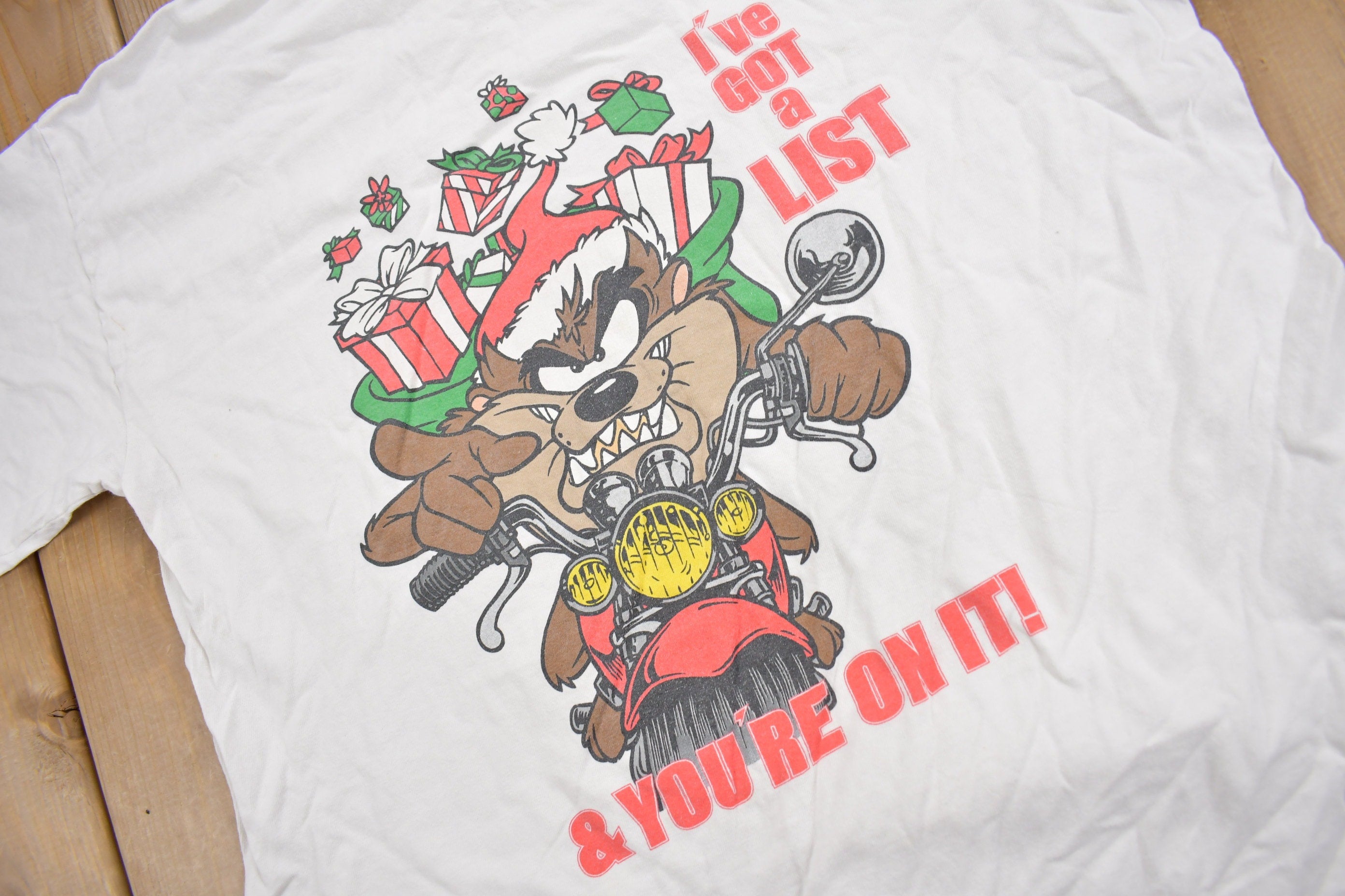 Vintage 1990s Looney Tunes Christmas Graphic T Shirt
