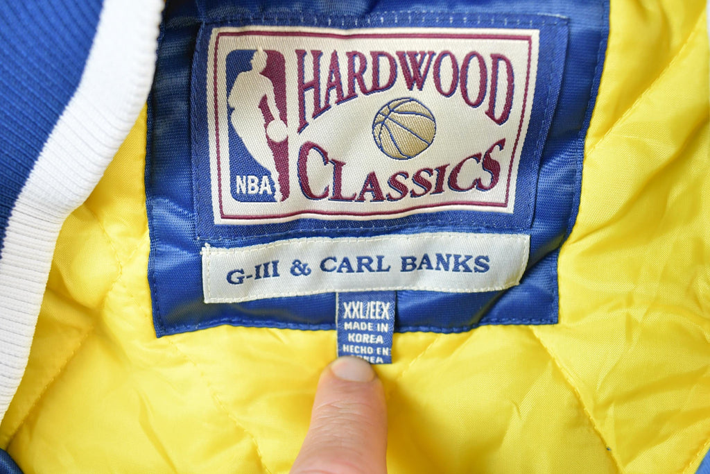 Vintage 1990s Indiana Pacers NBA Hardwood Classics Puffer Bomber Basketball Warm Up Jacket