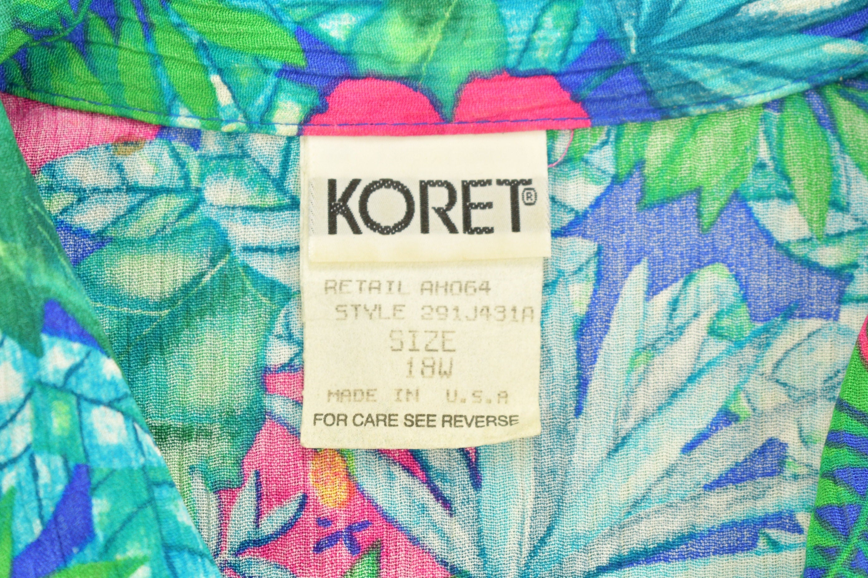 Vintage 1980s Floral Button Up Shirt