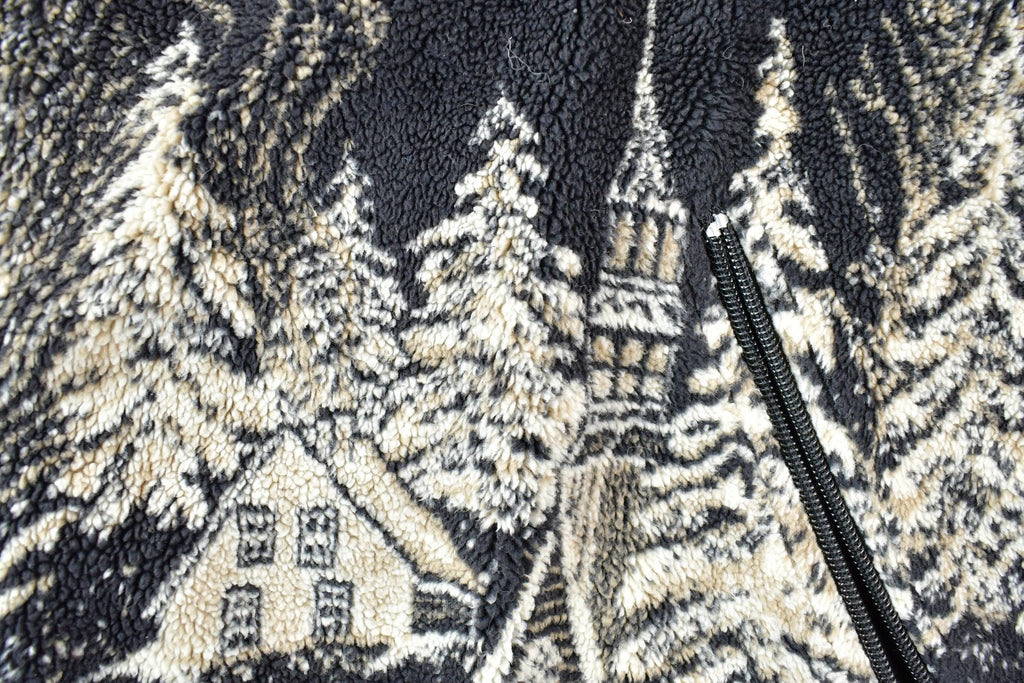 Vintage 1990s Nanuk Snowy Village Carriage Fleece Sweater
