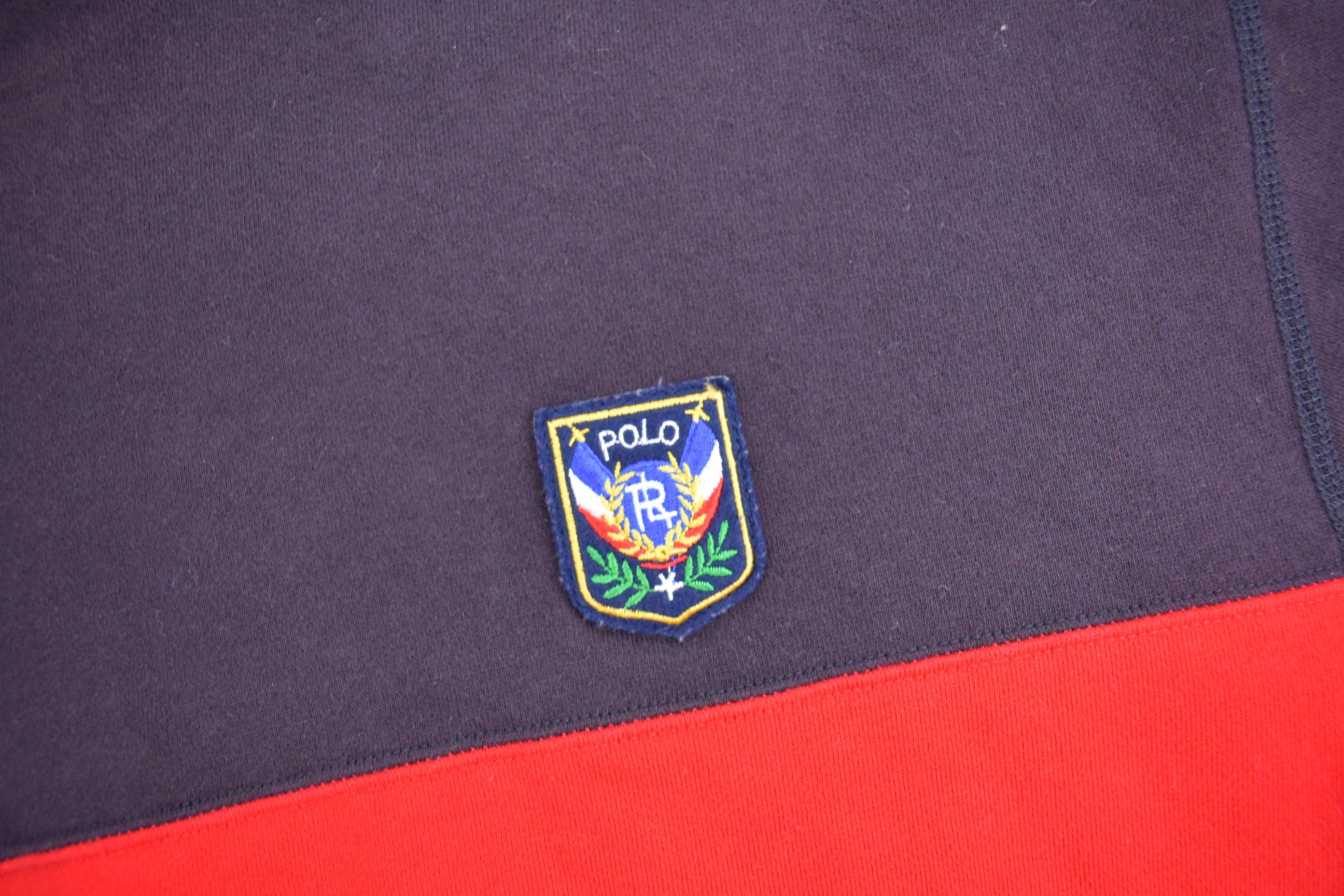 Vintage 1980s Polo Ralph Lauren Color Block Uni Crest Turtleneck
