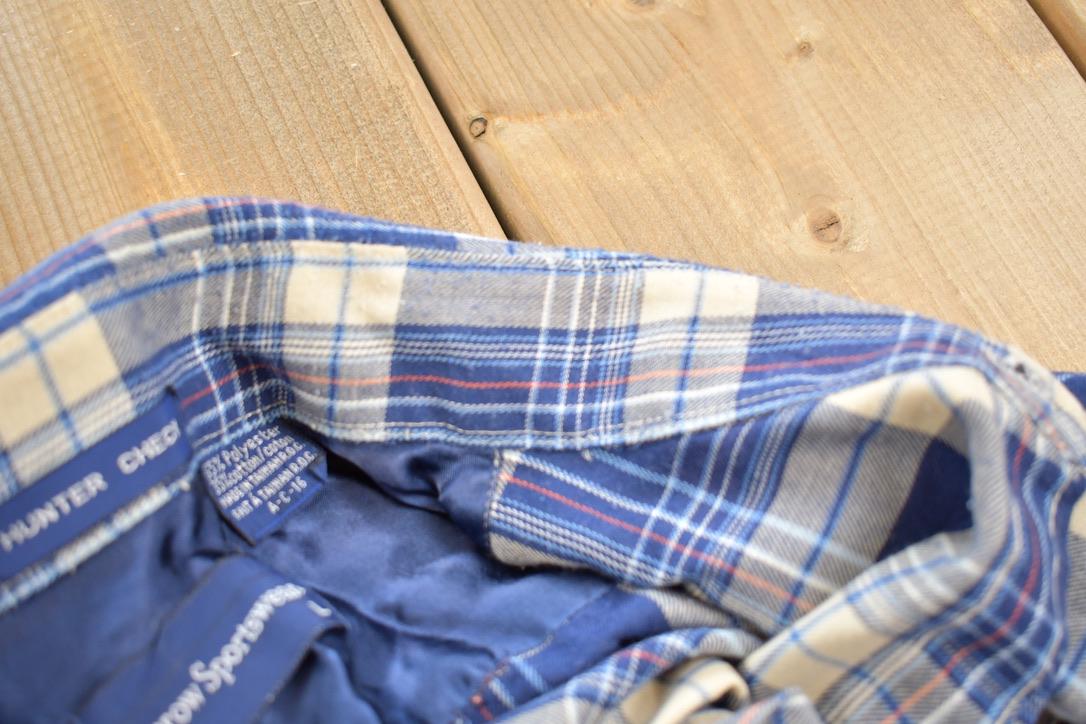 Vintage 1990s Arrow Sportswear Hunter Check Plaid Flannel Long Sleeve Button Up Shirt