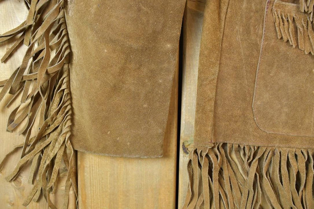Vintage 1970s Leather Western Fringe Jacket Made In USA