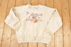 Vintage 1990s Hummingbird Pot Cute Heavyweight Crewneck Sweatshirt Women's XL