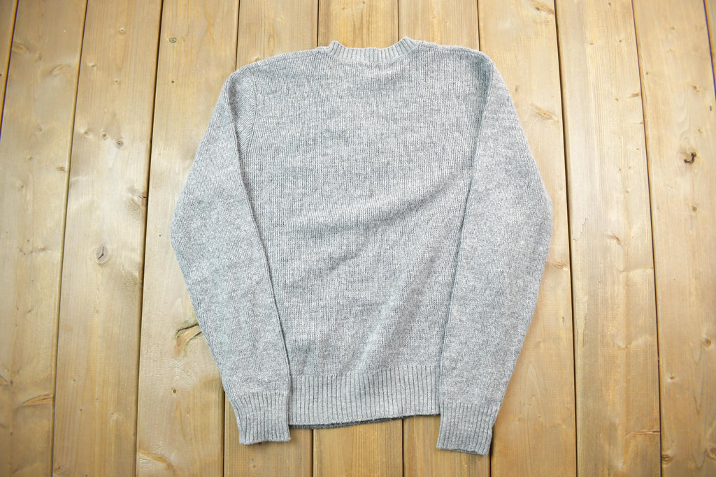 Vintage 1990s London Fog Knit V-Neck Sweater / 90s Crewneck