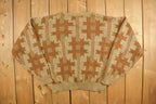 Vintage 1980s E State Knitted Pattern Crewneck Sweater