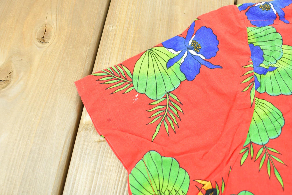 Vintage 1990s Hawaiian Tropical Toucan Button Up Shirt Mens S  90s Vacation Shirt  Streetwear  Essentials  Miami Vice