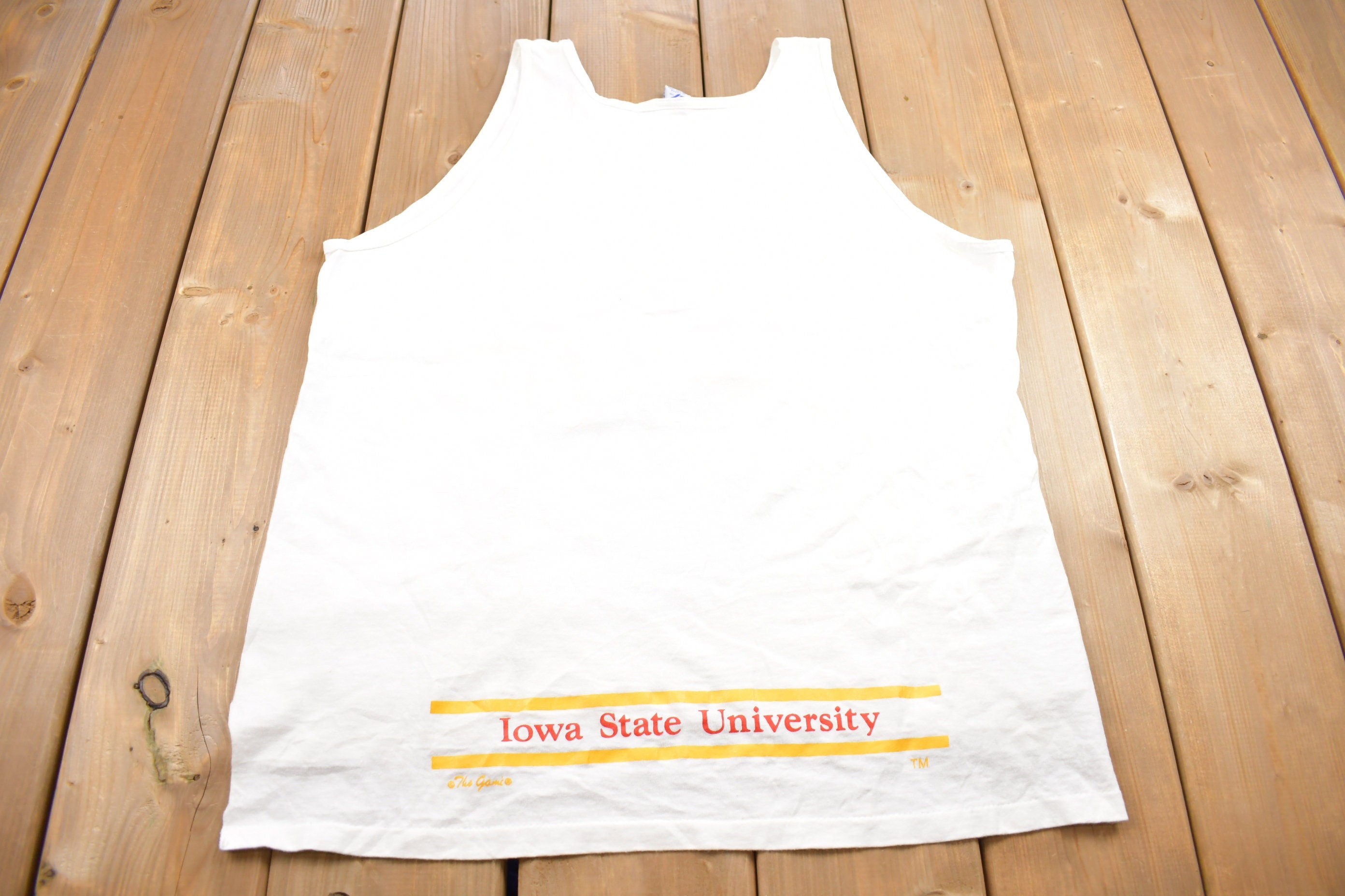 Vintage 1990s ISU Collegiate Graphic Tank Top Shirt