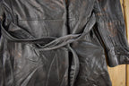 Vintage 1990s Wilsons Leather Trench Coat Men's Medium