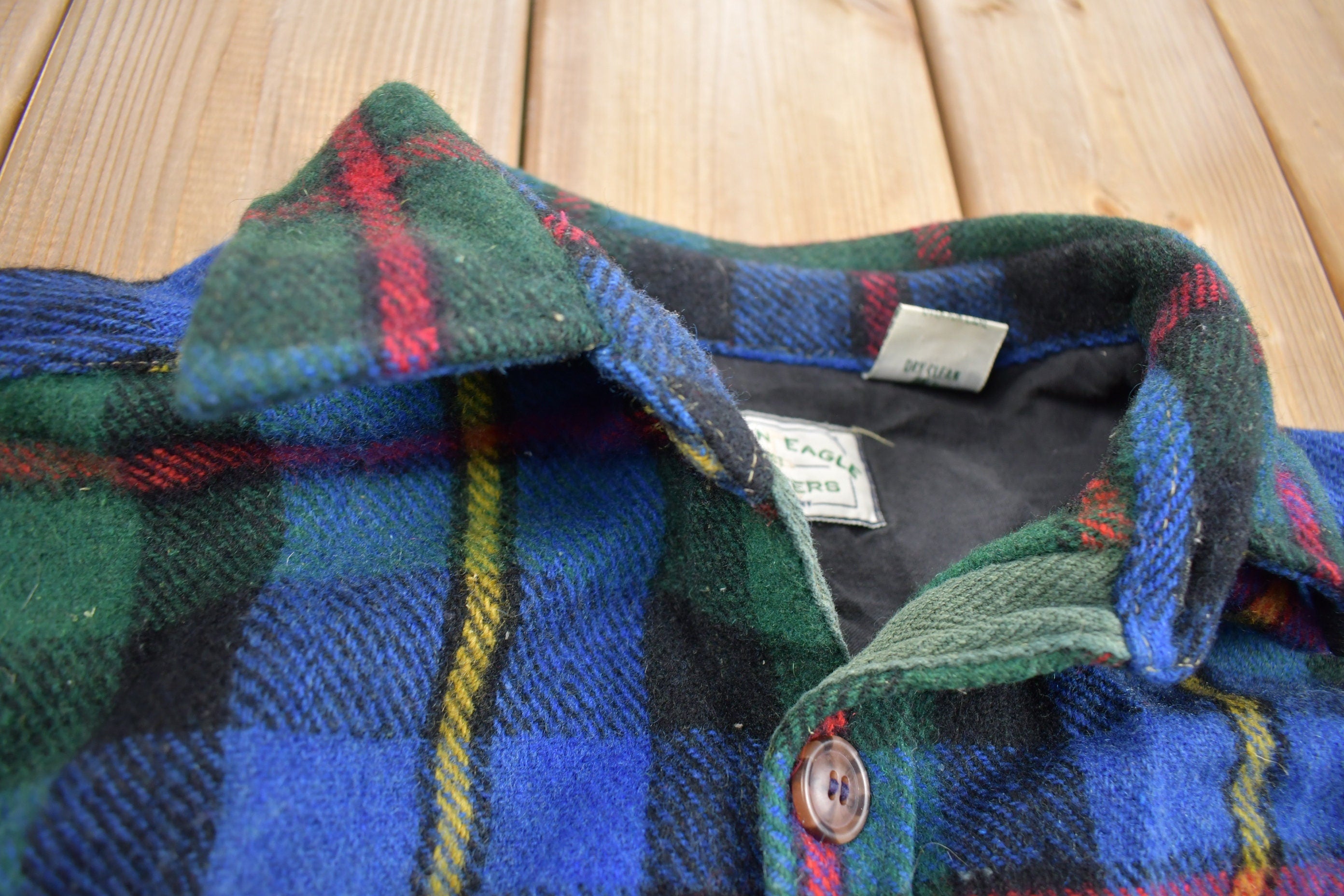 Vintage 1990s American Eagle Plaid Flannel Button Up Shirt