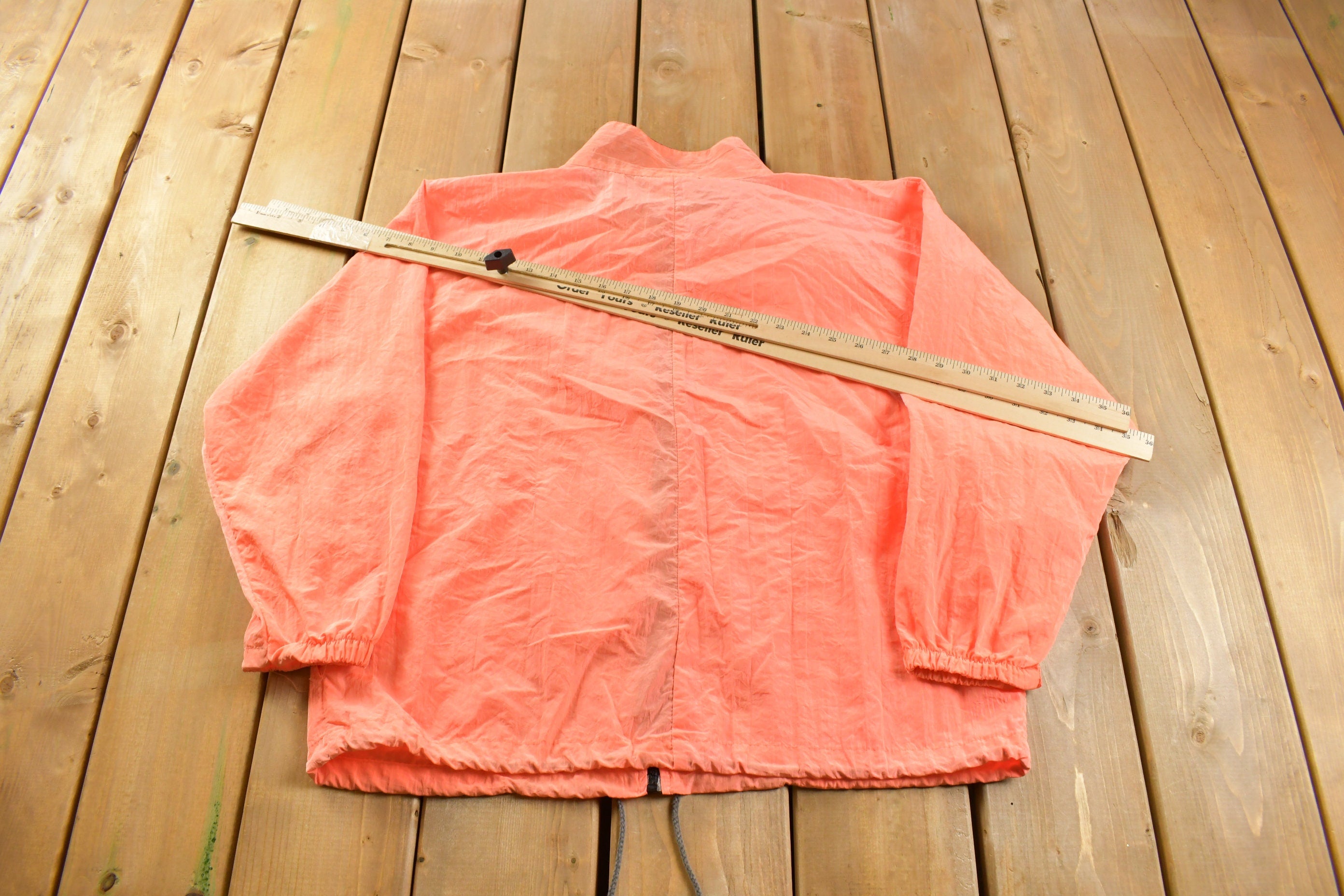 Vintage 1990s Neon Orange Windbreaker Jacket