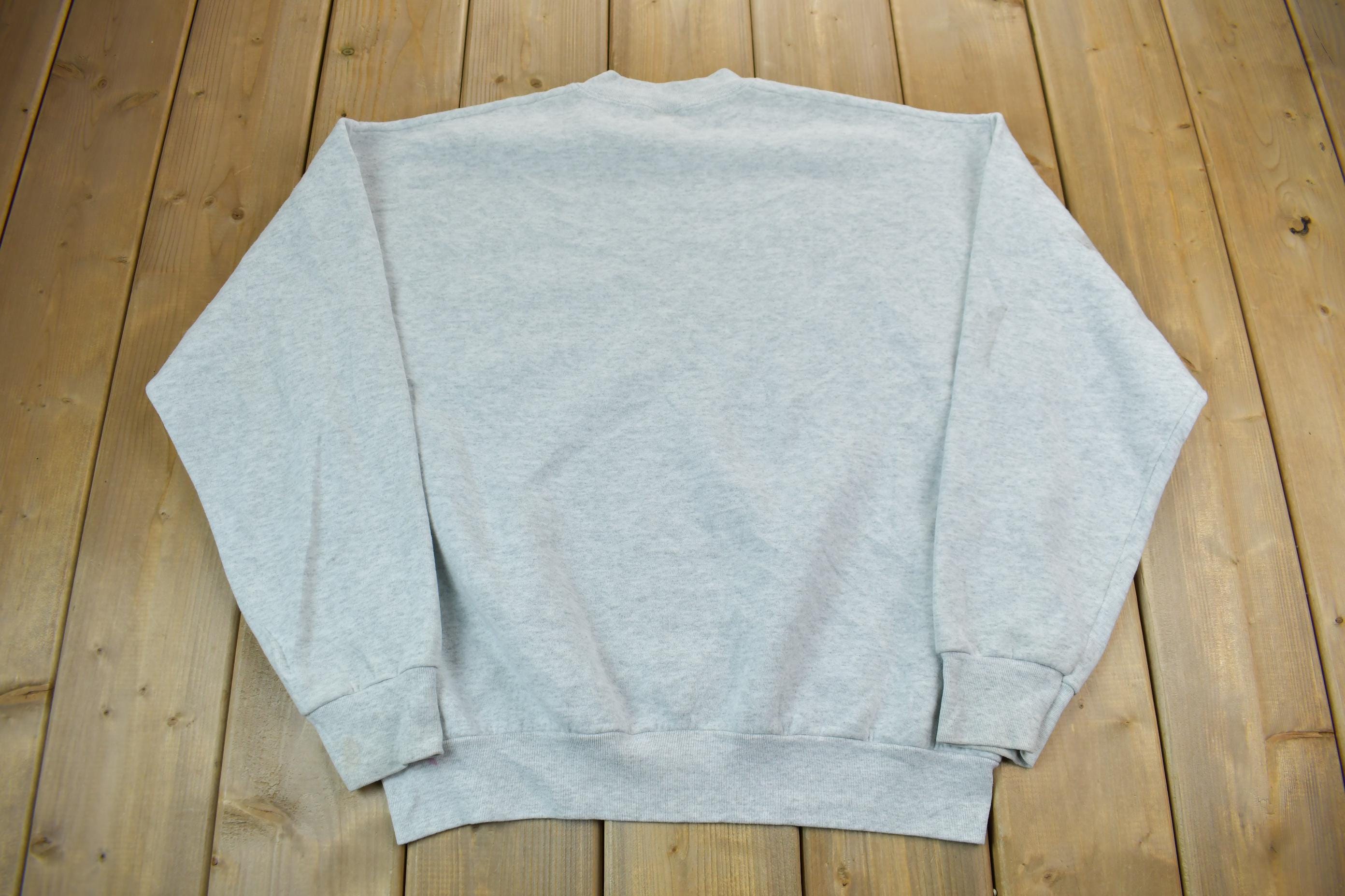 Vintage 1990s fruit Of The Loom Light Grey Crewneck Sweatshirt