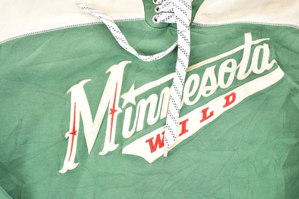 Vintage 1990s Reebok Minnesota Wild NHL Hockey Hoodie Sweatshirt Mens L