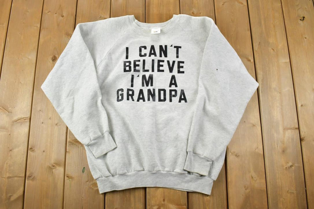 Vintage 1990s Cute Grandpa Crewneck Sweater / 90s Crewneck / Grandma Sweater / Streetwear / Made In USA / Parent Theme