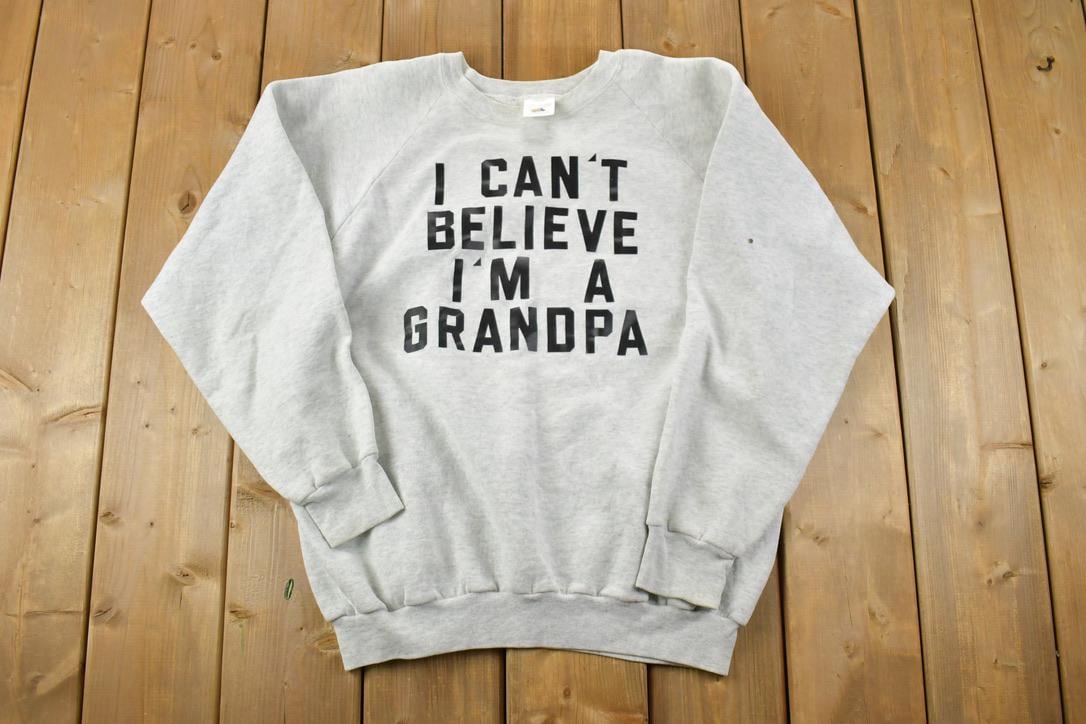 Vintage 1990s Cute Grandpa Crewneck Sweater / 90s Crewneck / Grandma Sweater / Streetwear / Made In USA / Parent Theme