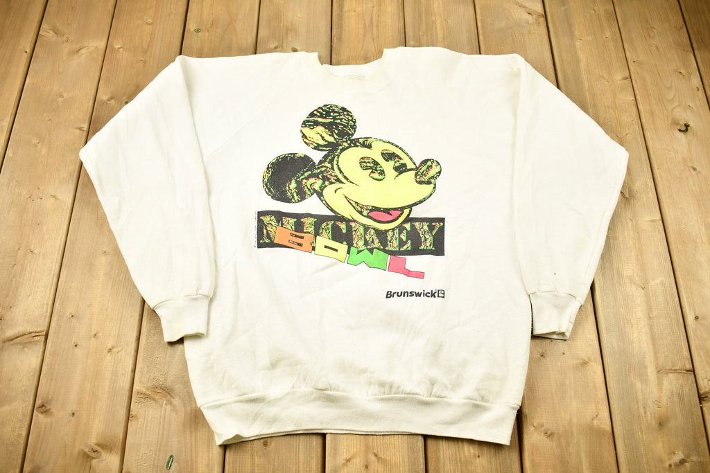 Vintage 1980s Mickey Bowl Raglan Crewneck  Vintage Sweatshirt  Vintage Disney  Mickey Mouse  Vintage Cartoons