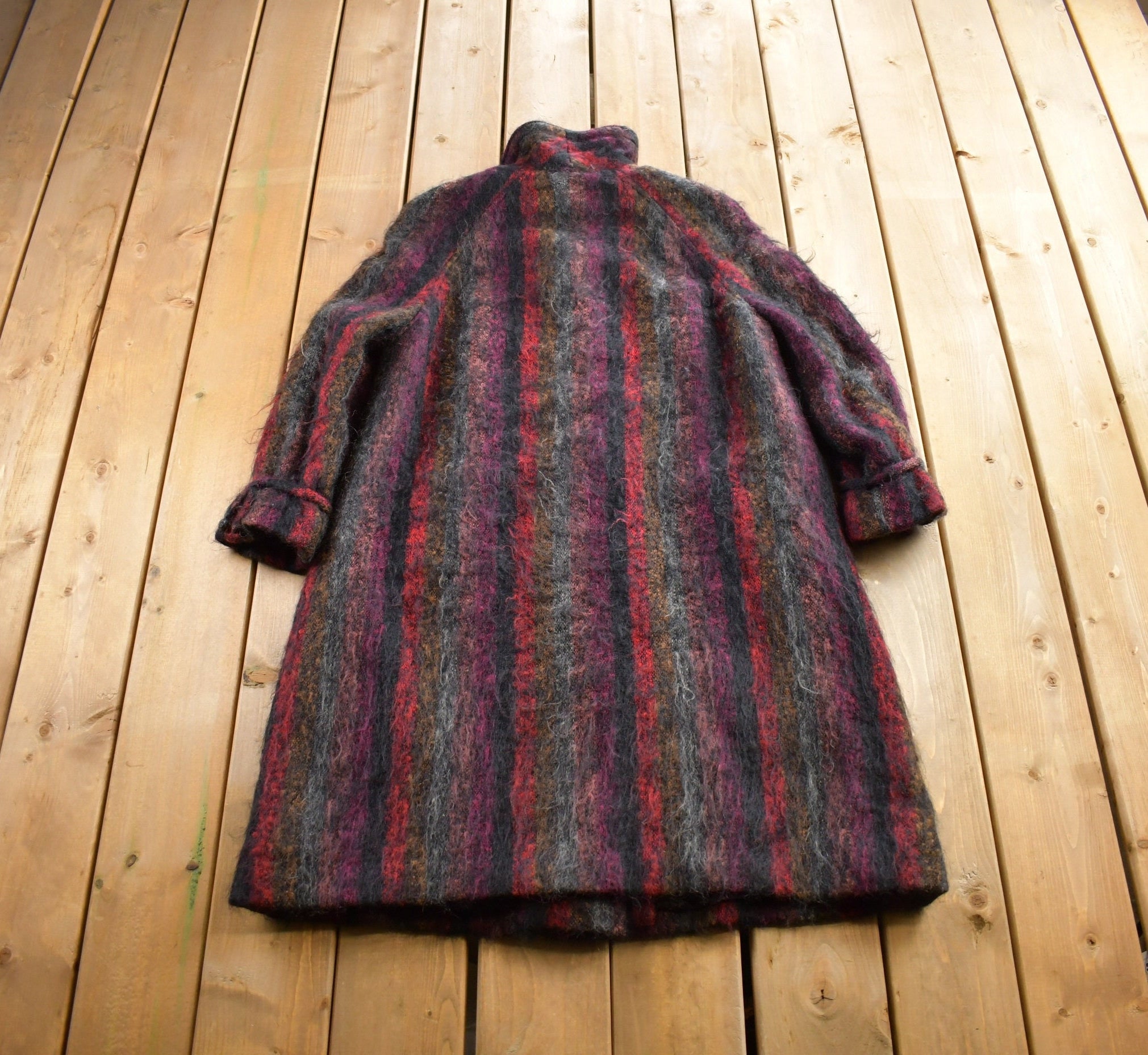 Vintage 1980s Bardolino Mohair Button Up Long Jacket Made In England