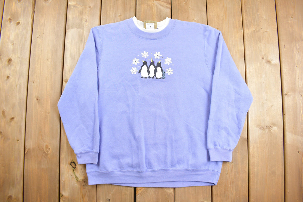 Vintage 1990s Cute Penguins Crewneck Sweater