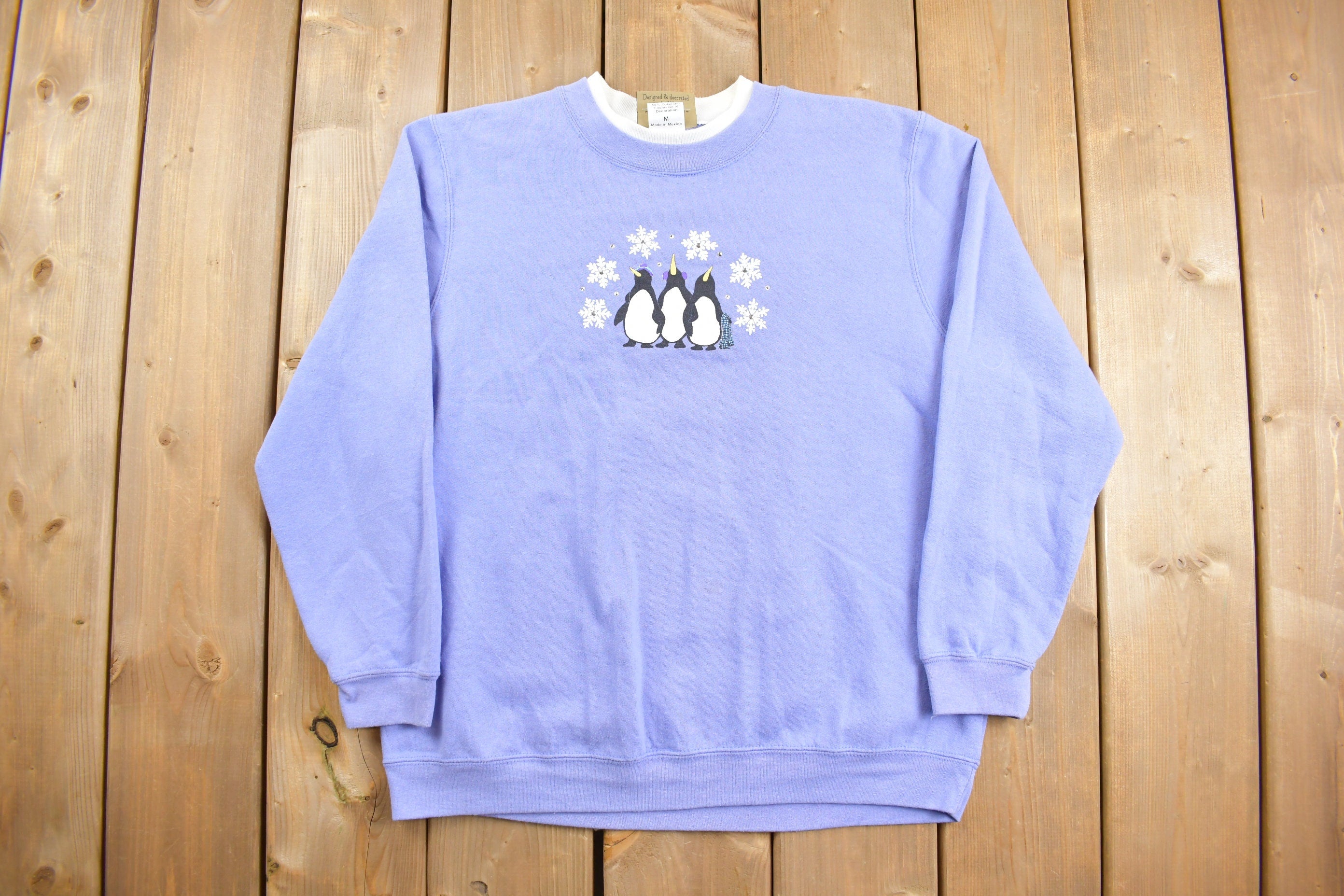 Vintage 1990s Cute Penguins Crewneck Sweater