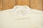 Vintage 1990s Striped Mock Neck T Shirt
