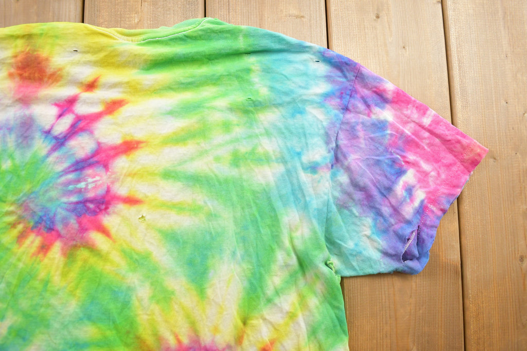 Vintage 1990s Tie Dye All Over Print T-shirt  Vintage Tie Dye Tee  Music Promo  Tie Dye  Single Stitch  Hippie