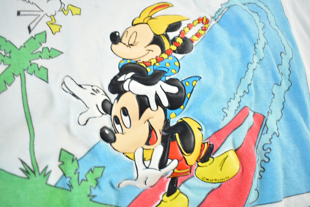 Vintage 1980s Mickey Mouse Surfing Sleeveless Vest Sweatshirt Women's Medium /